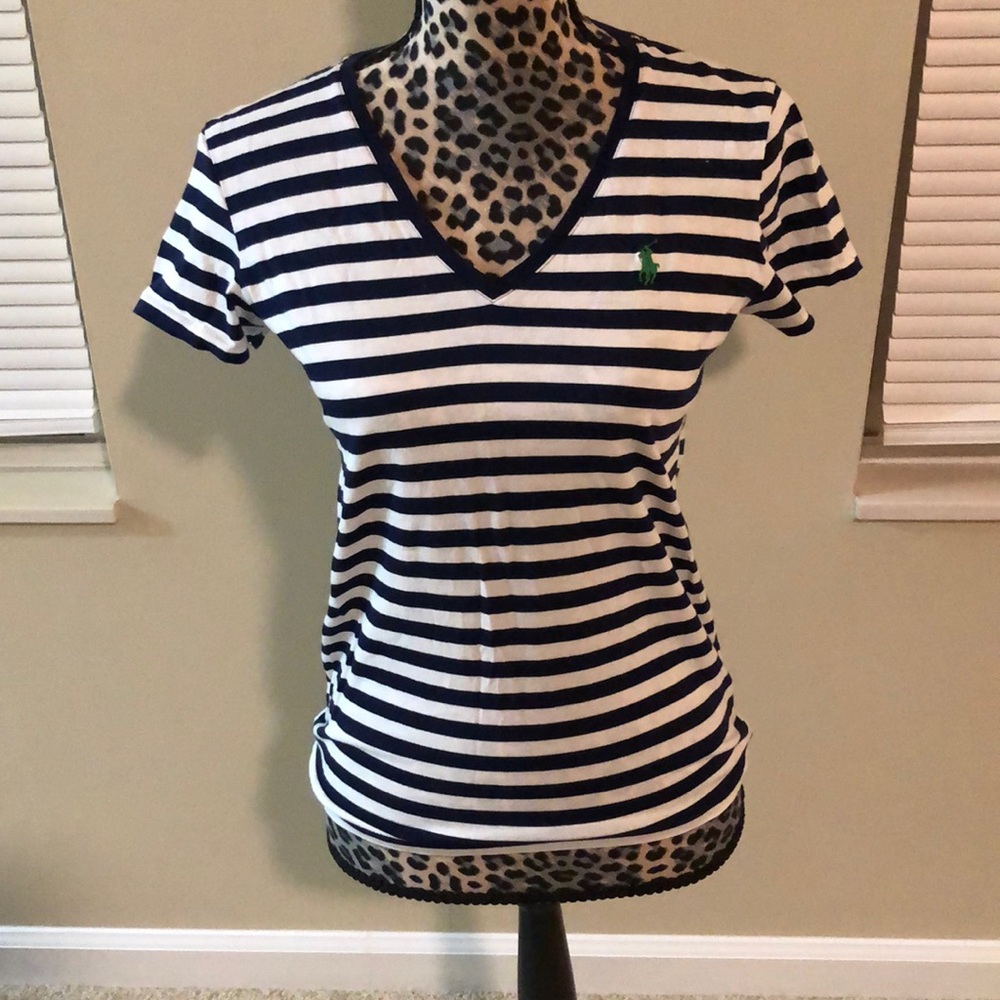 Striped Polo V Neck